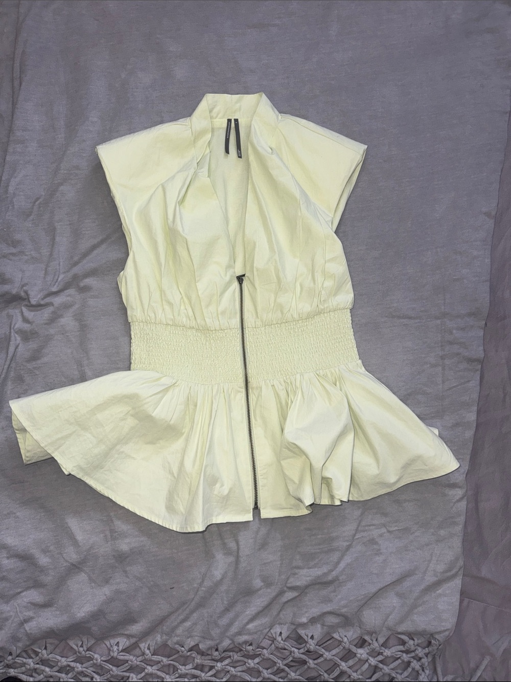 Anthropologie Peplum Zip-Front Top
